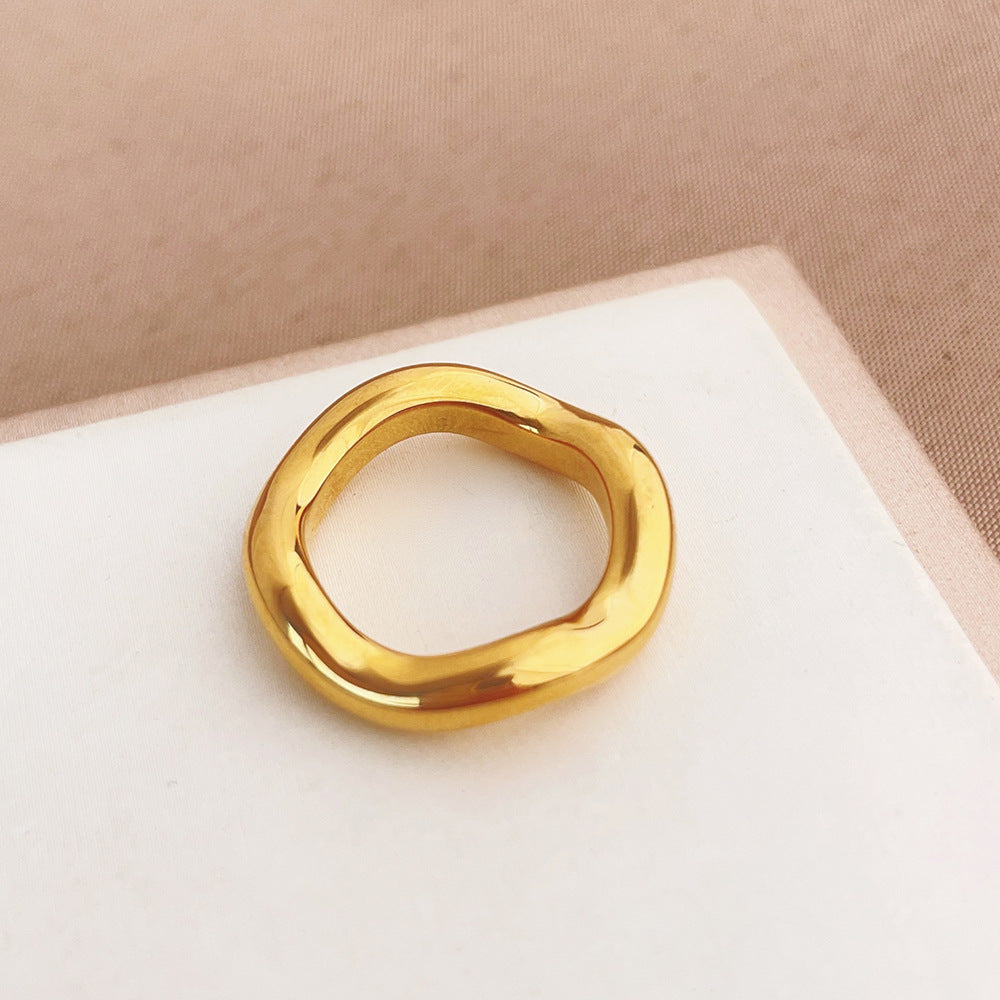 Niche Style Wave Curved Female Fashion Ring