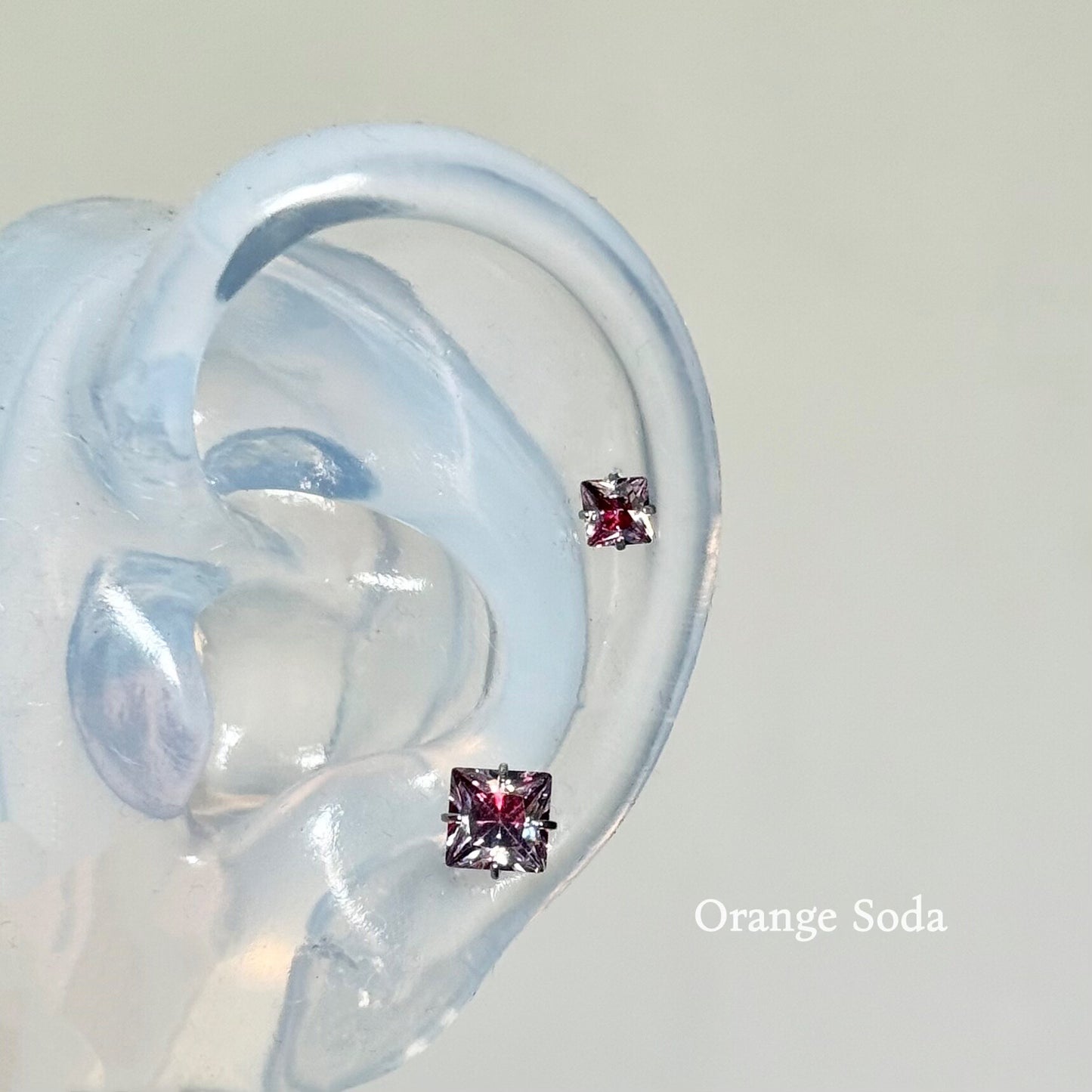 Manor Square Titanium Alloy Internal Spiral Ear Bone Stud Earrings