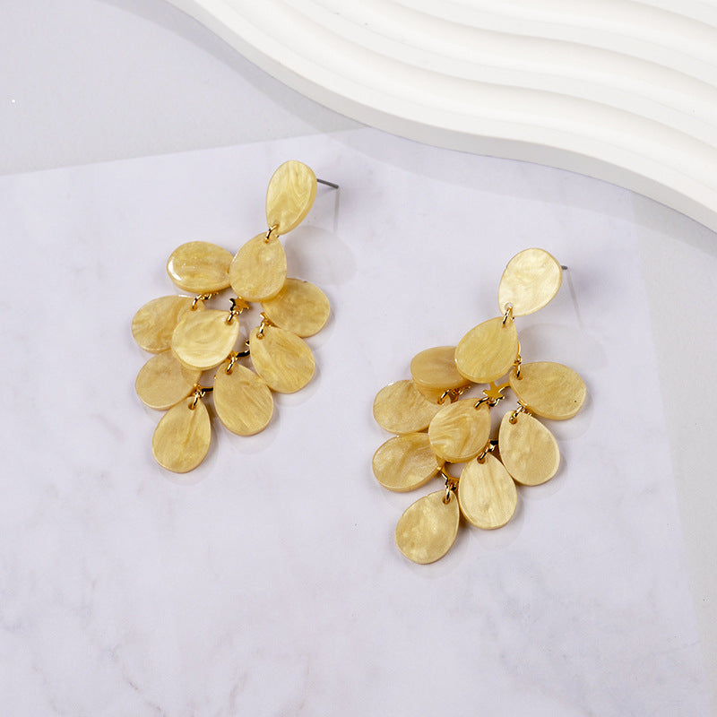 Trendy Exaggerated Personalized Water Drop Acrylic Acetate Vacation Earrings