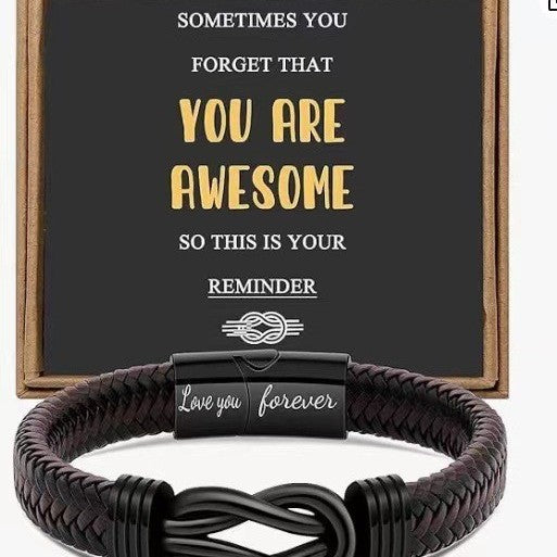 Men's Stainless Steel Lettering For Free Son Magnetic Bracelets
