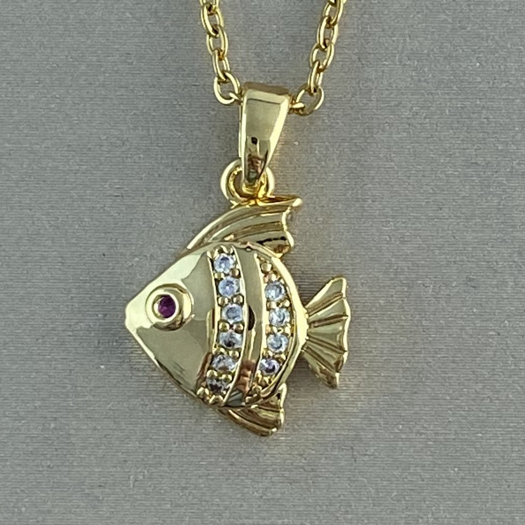 Women's Real Gold Plating Opal Fox Clover Pendants