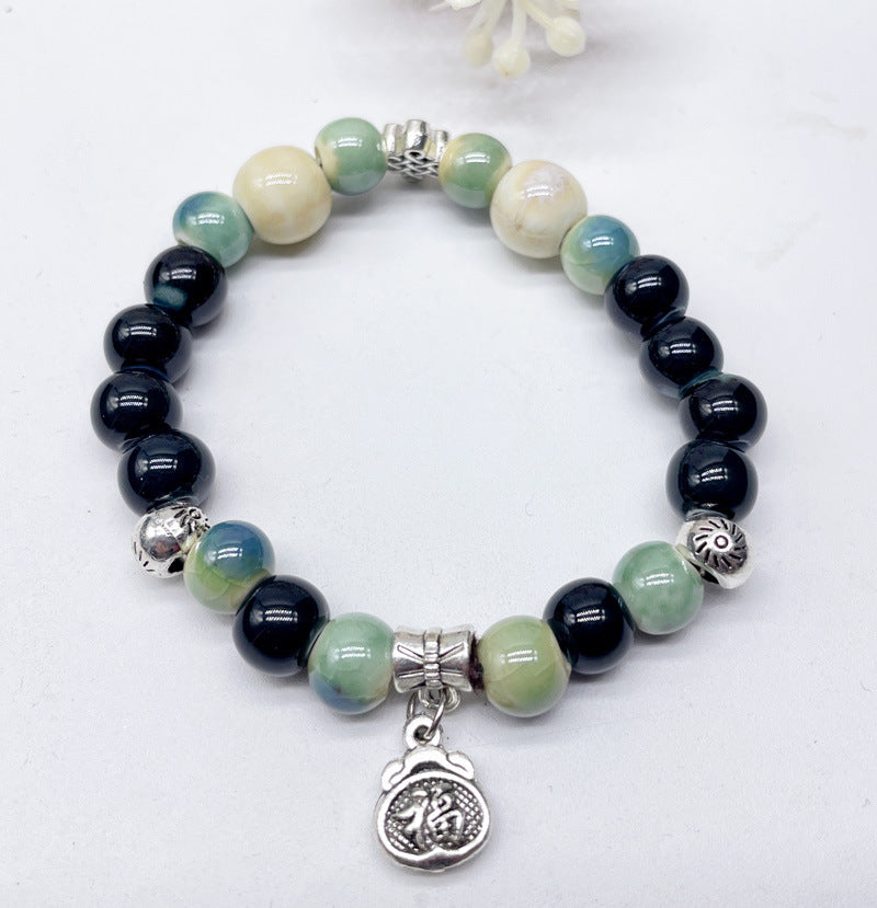 Women's & Men's Boutique Ceramic Beaded Weave Trendy Summer Retro National Trend Ethnic Bracelets