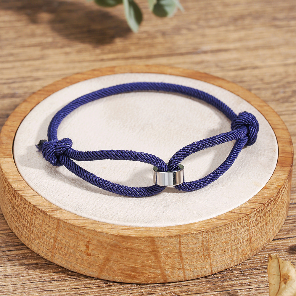 Men's Milan Rope Sliding Adjustable Braided Winding Chain Stainless Bracelets