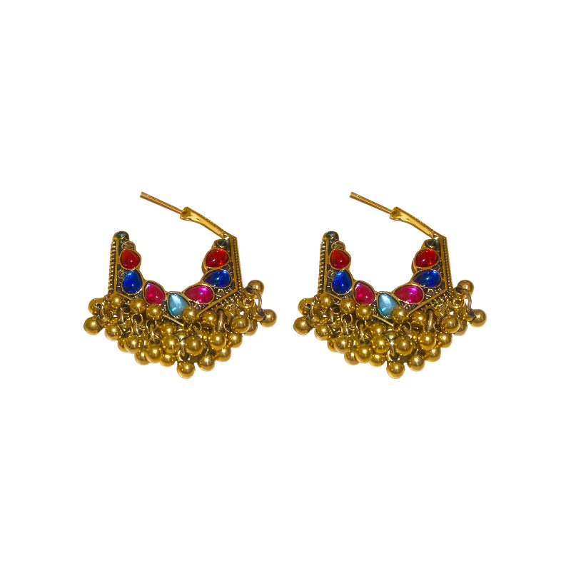 Tassel Pearl Female Niche Retro Design Light Earrings