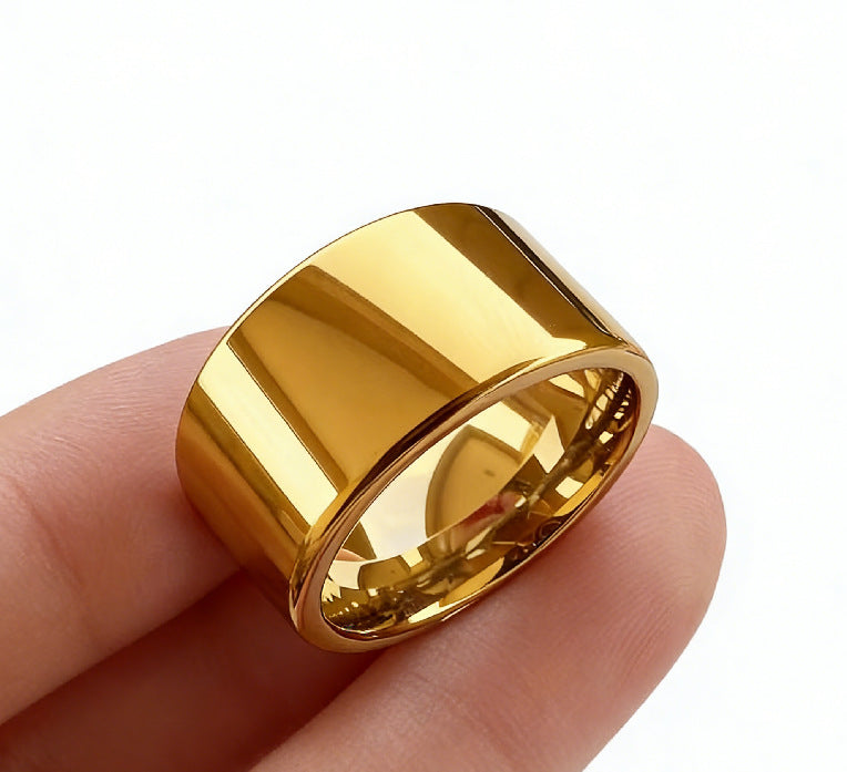 Men's Fashion Simple Titanium Steel Personalized High-grade Flat Ring