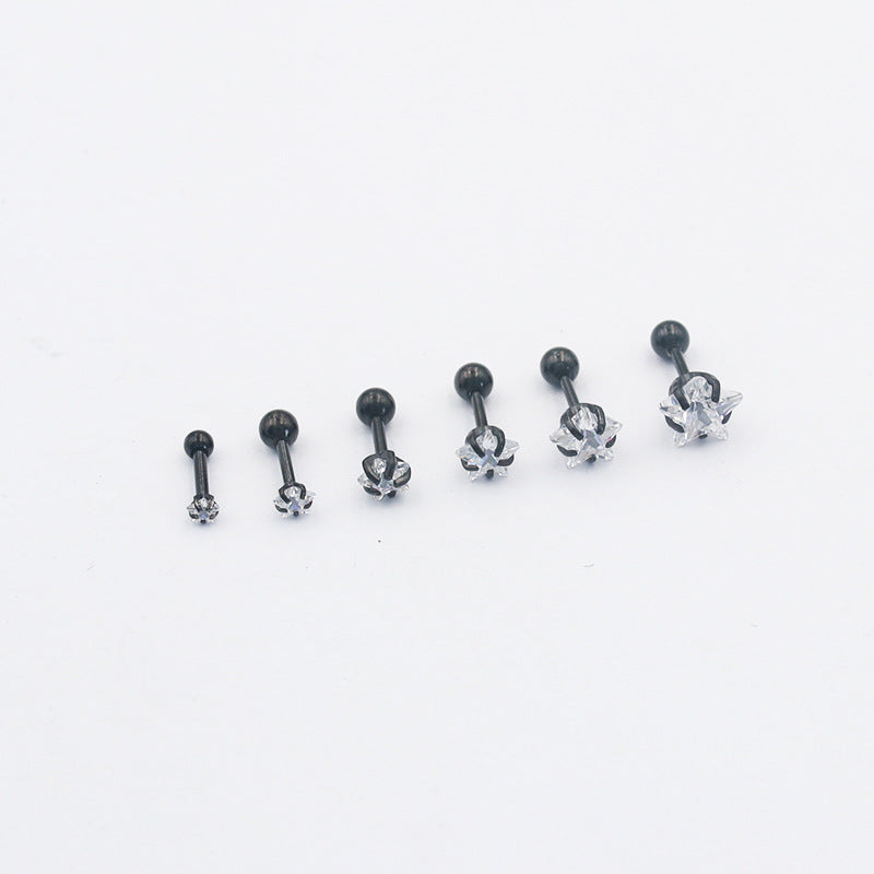 Women's Pentagram Simple Small Ears Ear Bone Rings