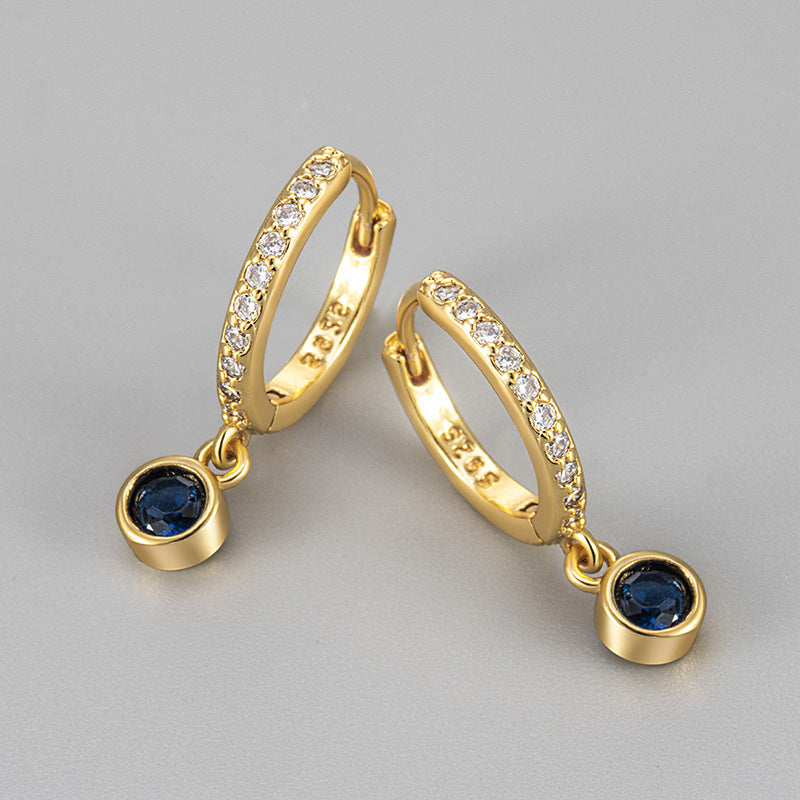 Pattern Round Zircon Simple Elegant Trendy Ear Buckle