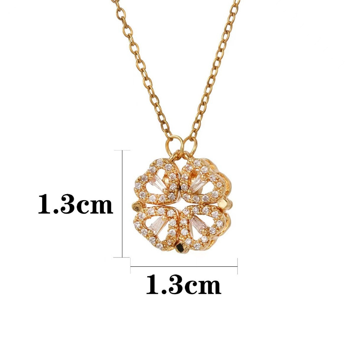 Women's Light Luxury High-grade Minority Foldable Clover Titanium Steel Parts Clavicle Necklaces