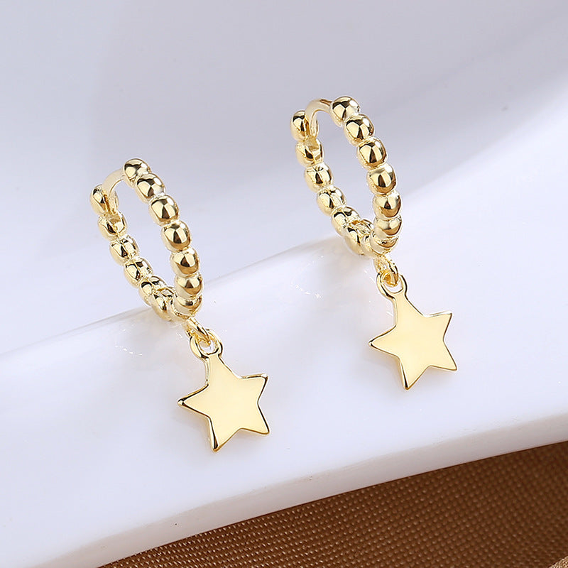 Simple Graceful Sier Niche Love Light Ear Clip Earrings