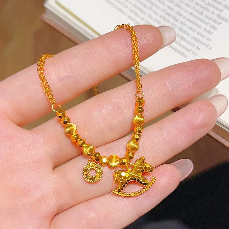 Women's Mush Ice Pony Coin Copper Lucky Bracelet