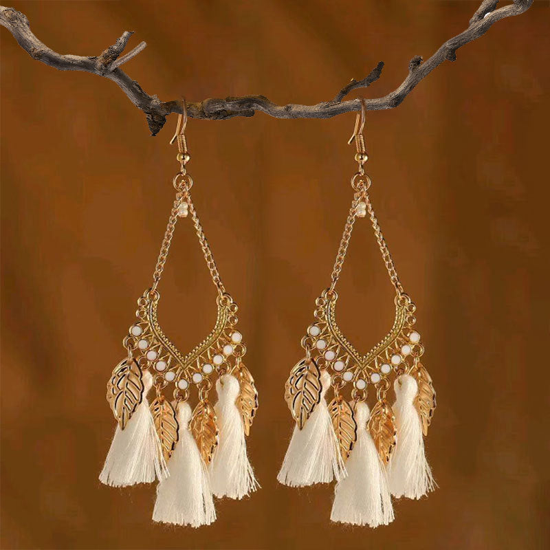 Ethnic Style Long Fringe Exotic Holiday Trip Earrings