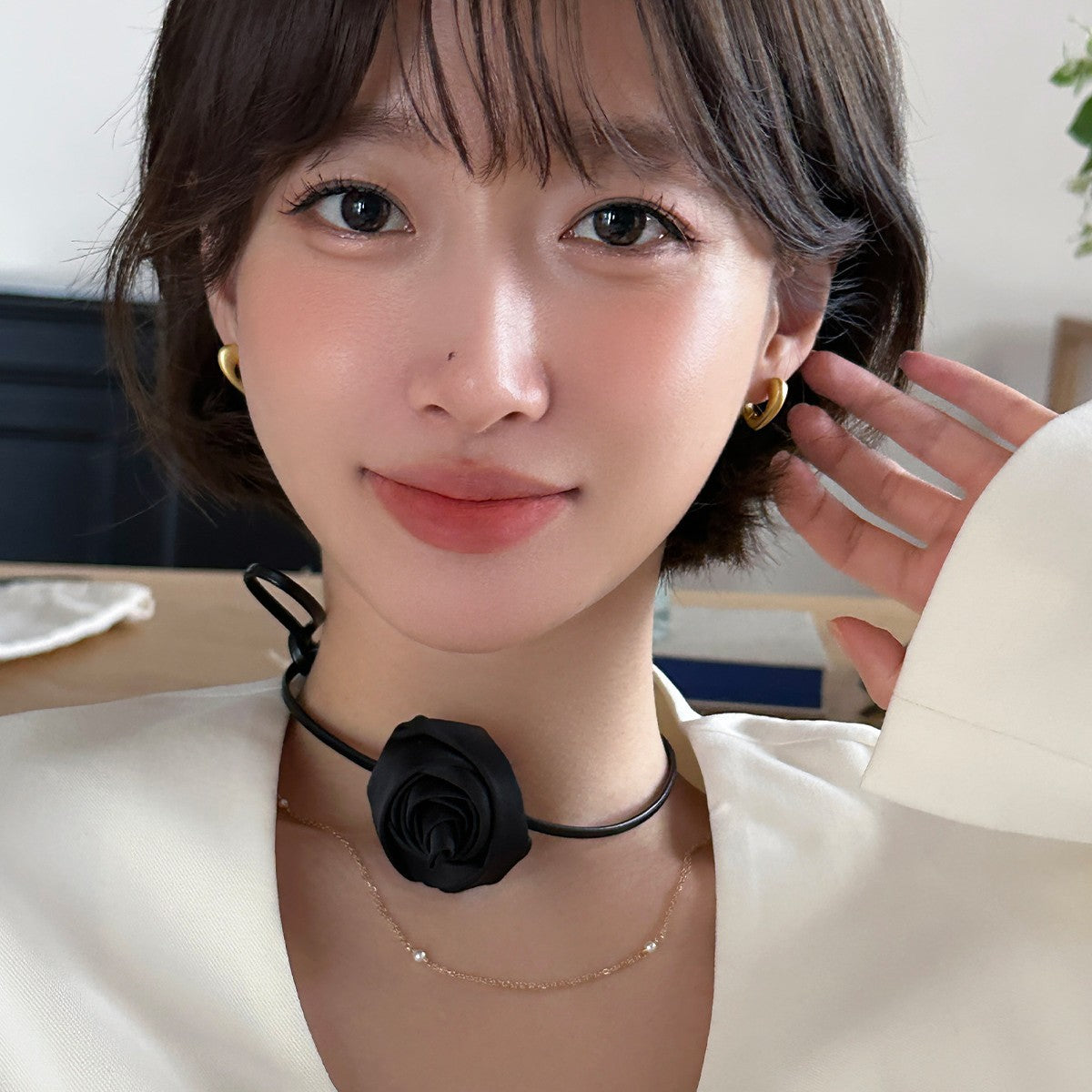 Women's Heart Exquisite Fashion Sier Needle Ear Clip Unique Beautiful Earrings