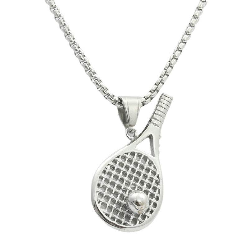 Men's Titanium Steel Tennis Rackets Personality Punk Pendants