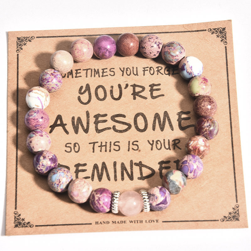 Listed Stone Pink Zebra Elastic String Imitation Bracelets