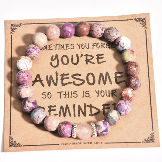 Listed Stone Pink Zebra Elastic String Imitation Bracelets