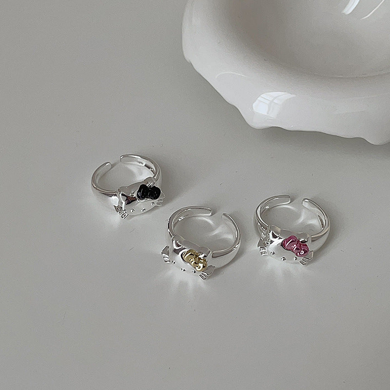 Women's Cat Metal Open For Niche Design Rings