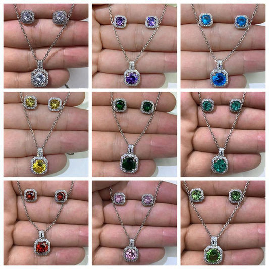 Copper Inlaid Zircon Fashion Small Square Bag Pendants