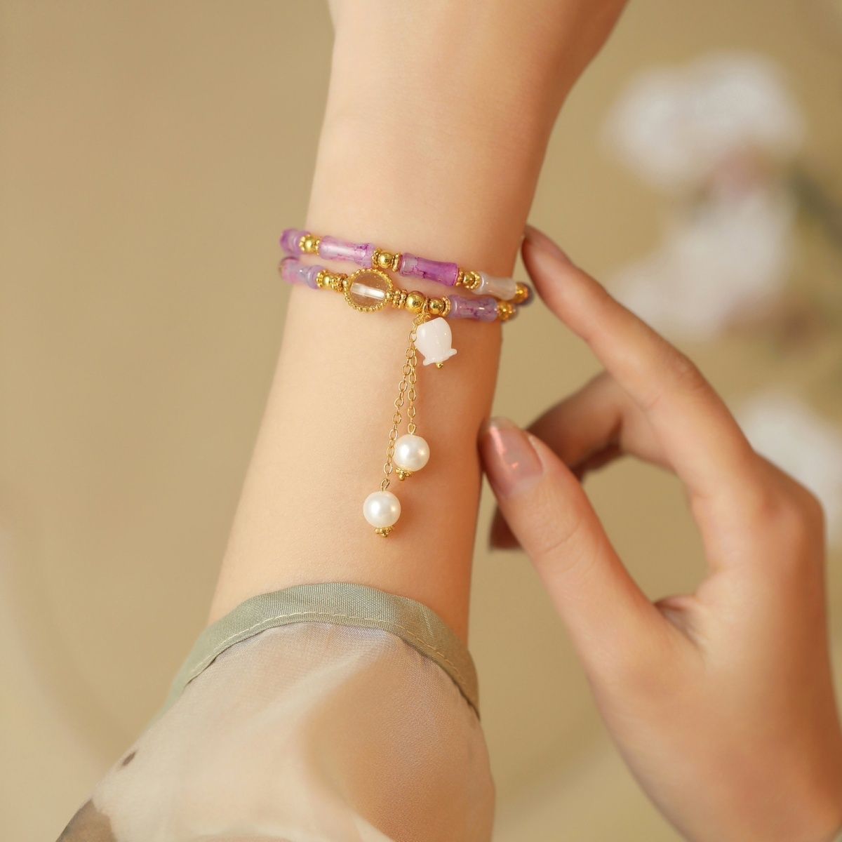 Drainage National Style Chinese Design Retro High Sense Bracelets