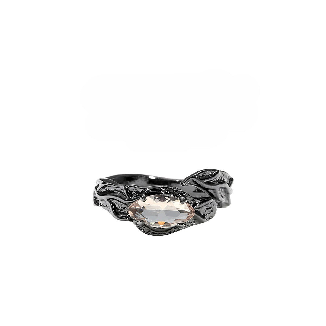 Style French Irregular Feeling Zircon Opening Rings