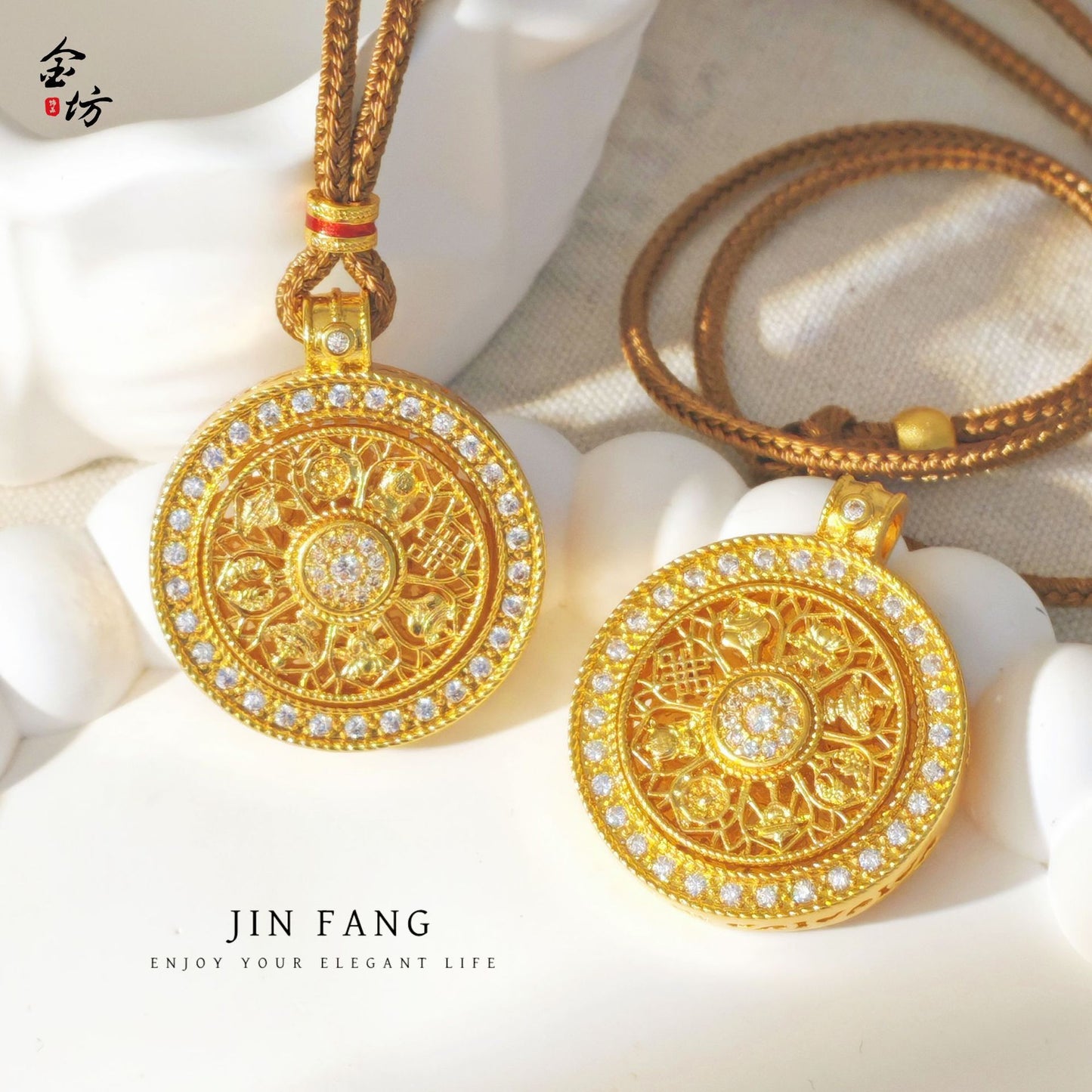 Alluvial Gold Rotating Compass Hollow Sweater Pendants