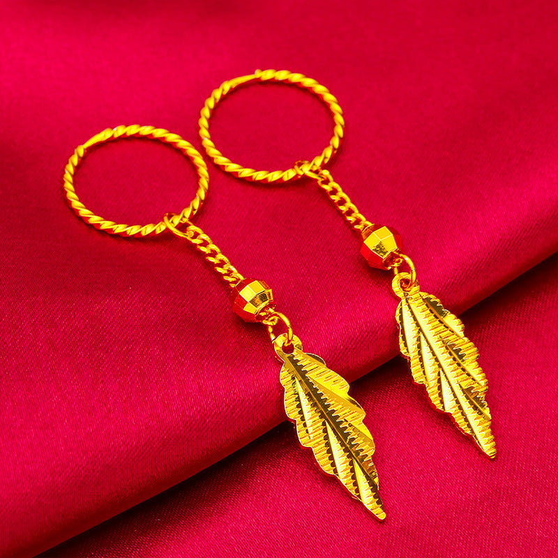 Peacock Phoenix Lucky Beads Leaf Tassel Crown Long Time Ear Line