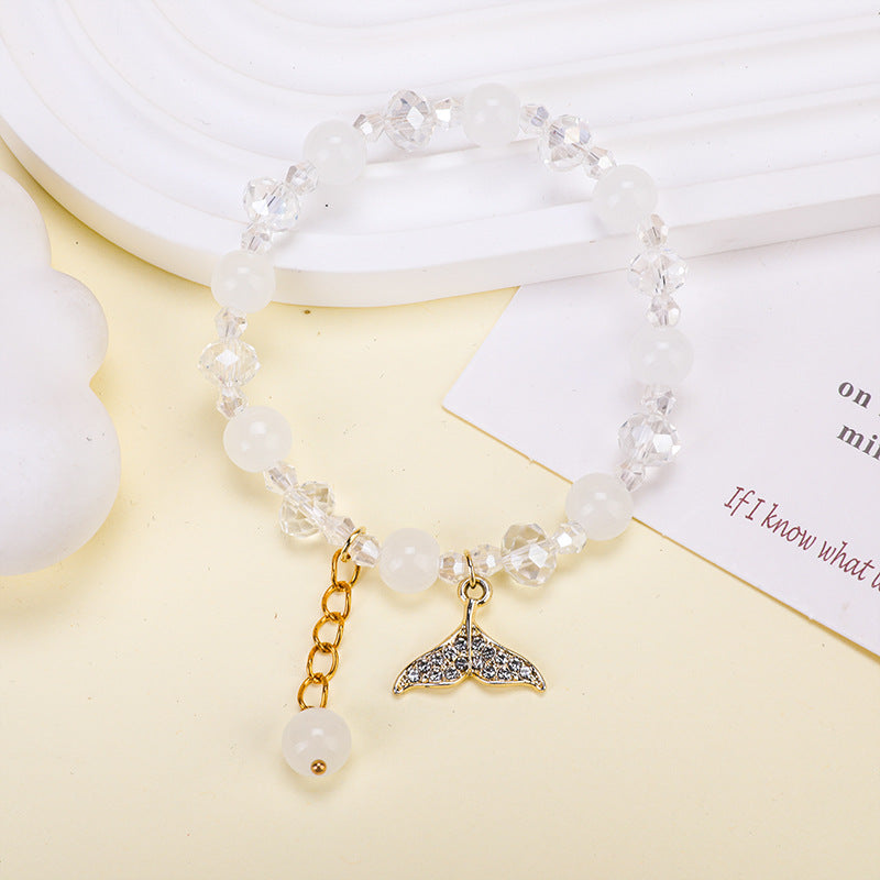 Glass Korean Style White Chalcedony Fresh Girlfriend Gifts Bracelets