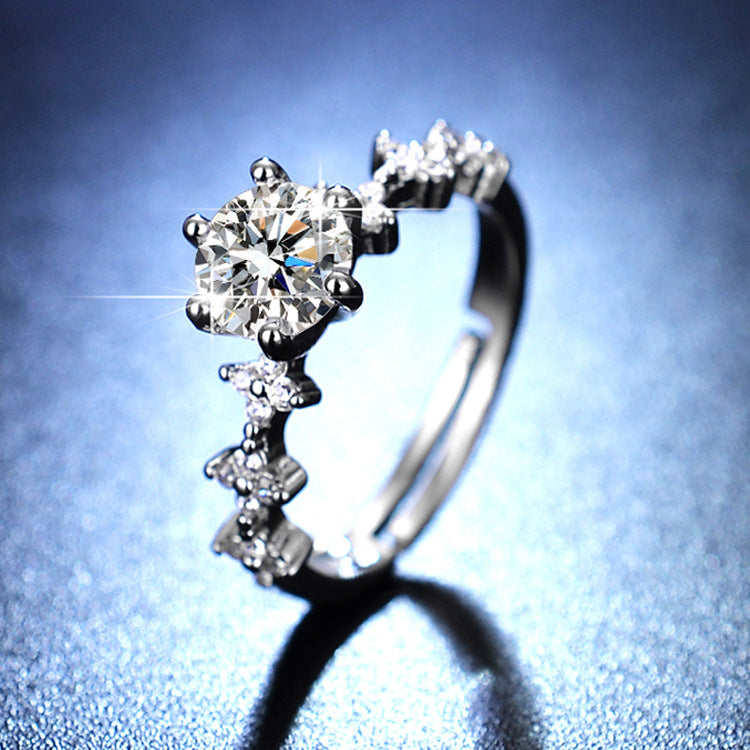 Women's Moissanite More Than Karat Imitation Diamond Rings