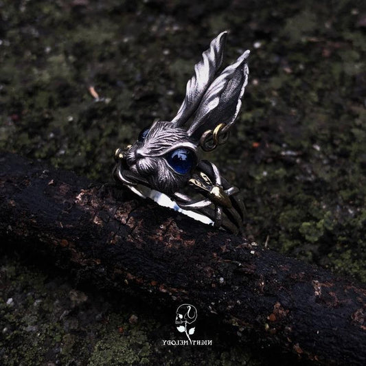 Women's & Men's Vintage Sier Alice Rabbit Opening Big Rings
