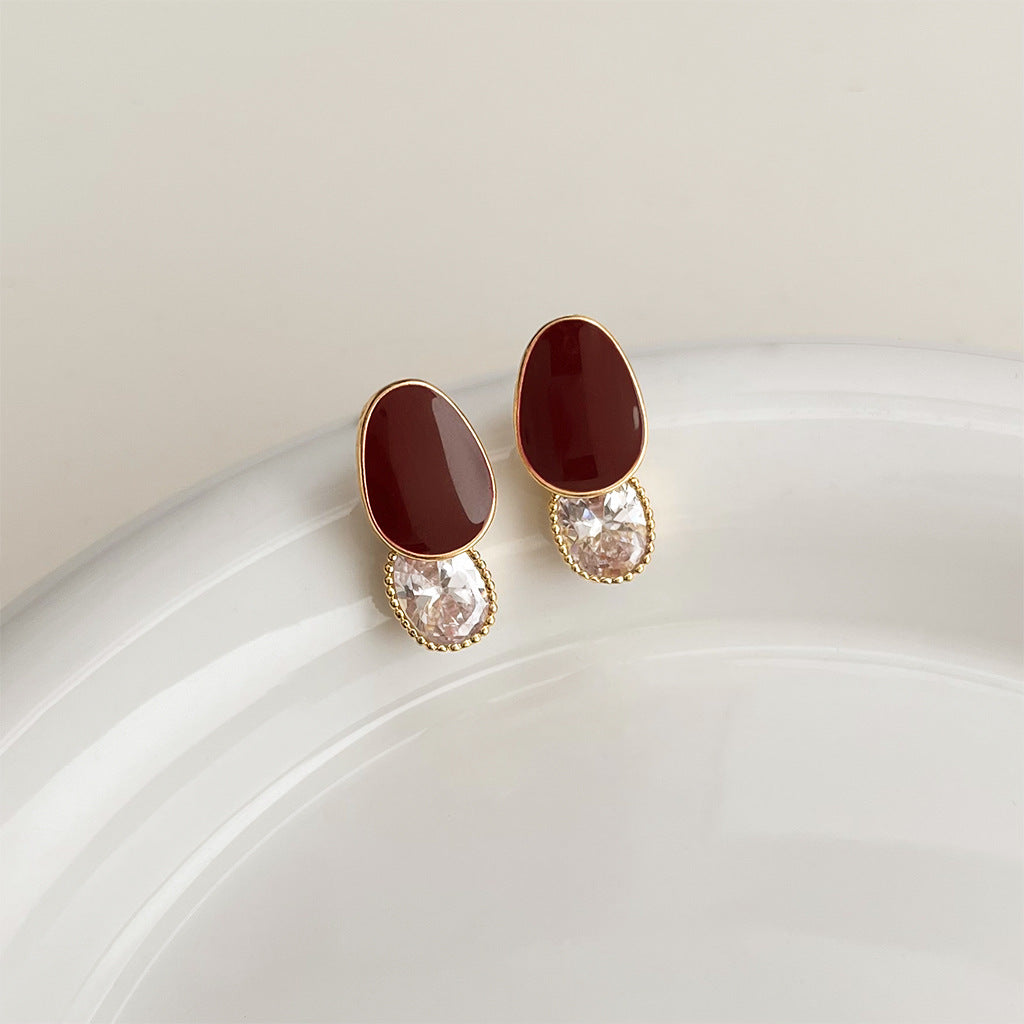 Enamel French Style Retro Affordable Luxury Minority Earrings