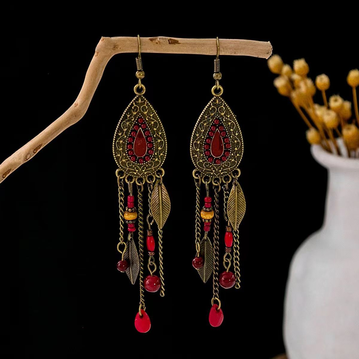 Ethnic Style Long Fringe Exotic Holiday Trip Earrings