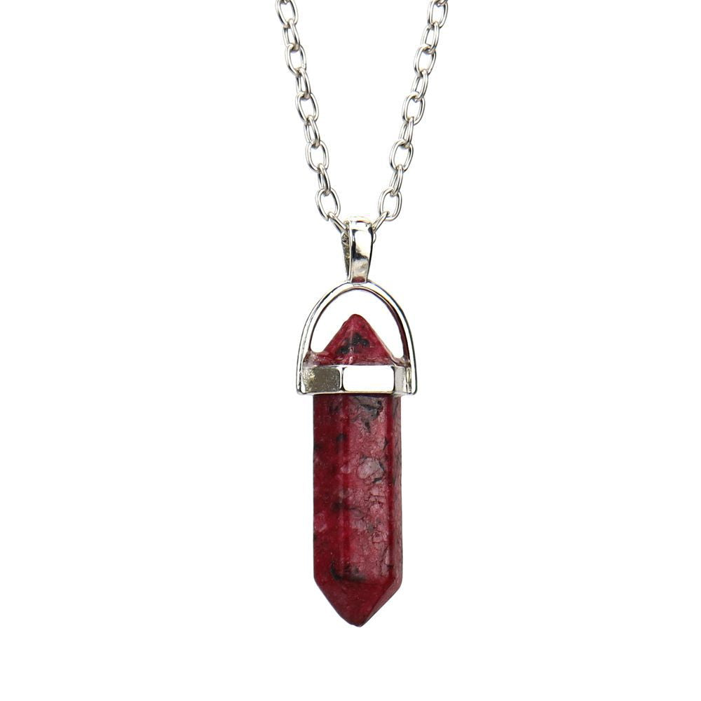 Agate Synthetic Crystal Hexagon Prism Soul Pendants