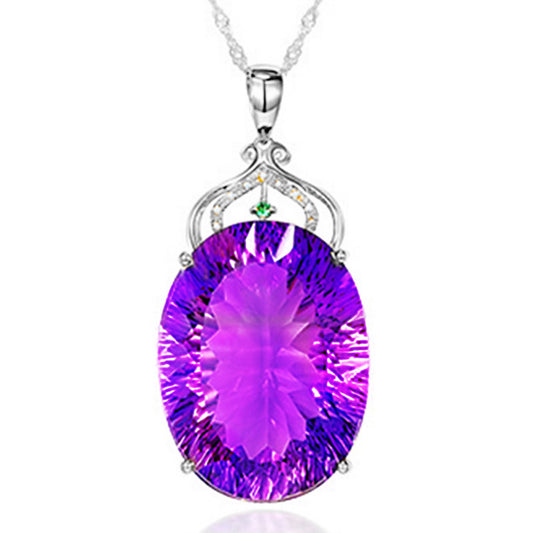 Style Amethyst Zircon White Rose Gold Pendants