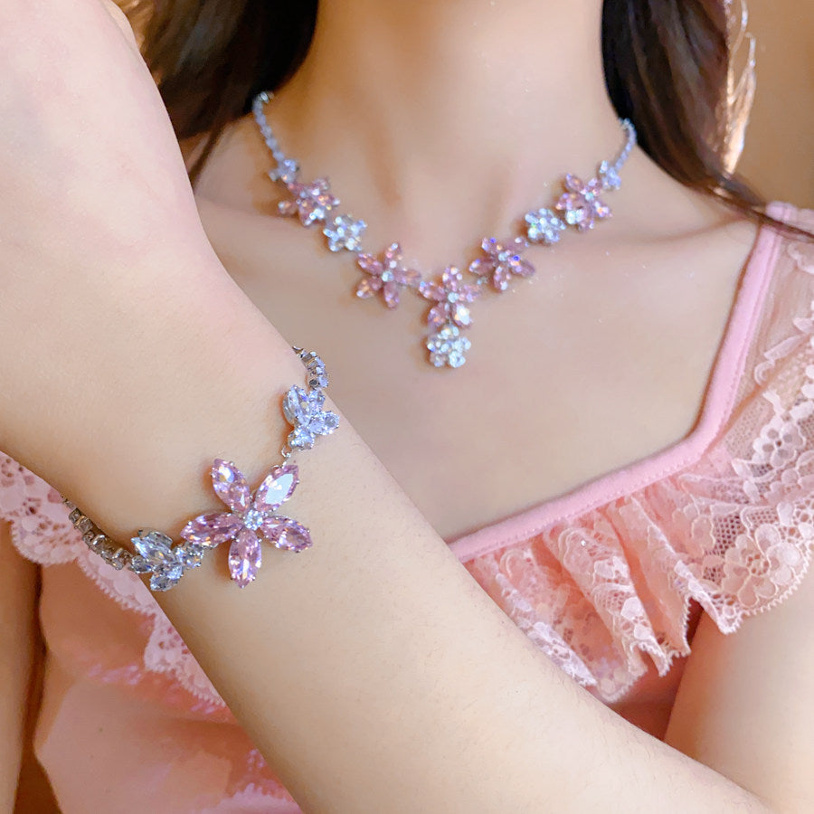 Style Zircon Irregular Flower Light Luxury High-grade Clavicle Chain Fashion Necklaces