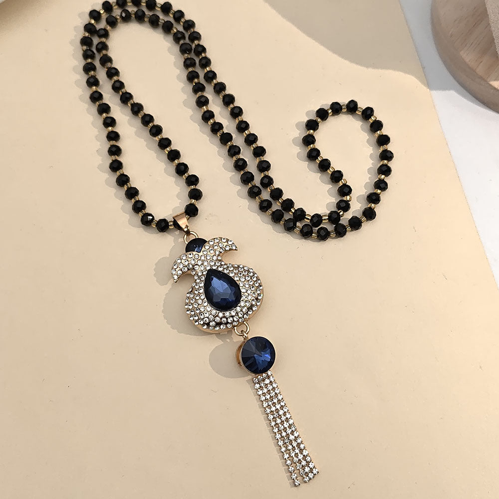 Women's Elegant Sweater Chain Temperament Wild Long Crystal Simple High-grade Necklace