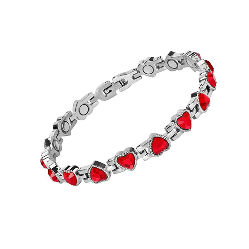 Brocade Heart-shaped Gaussian Full Magnet Adjustable Diamond Bracelets