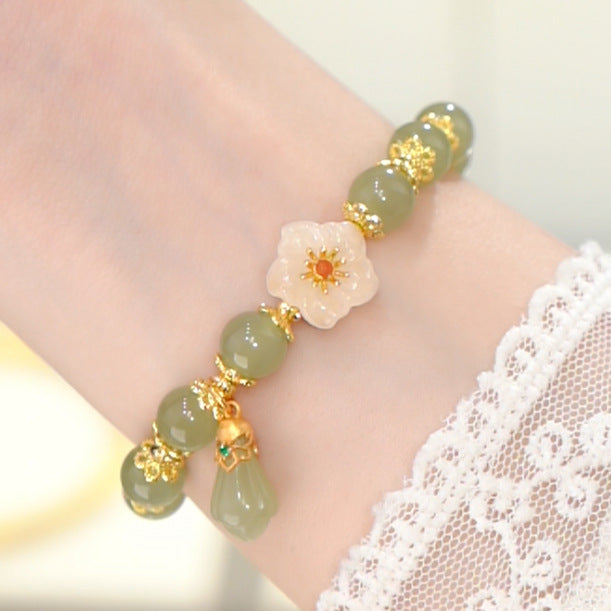 Step Flower Imitation Natural Jade Orchid Bracelets