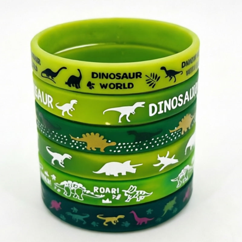 Children's Dinosaur Theme Party Rubber Wristband Printed Bracelet