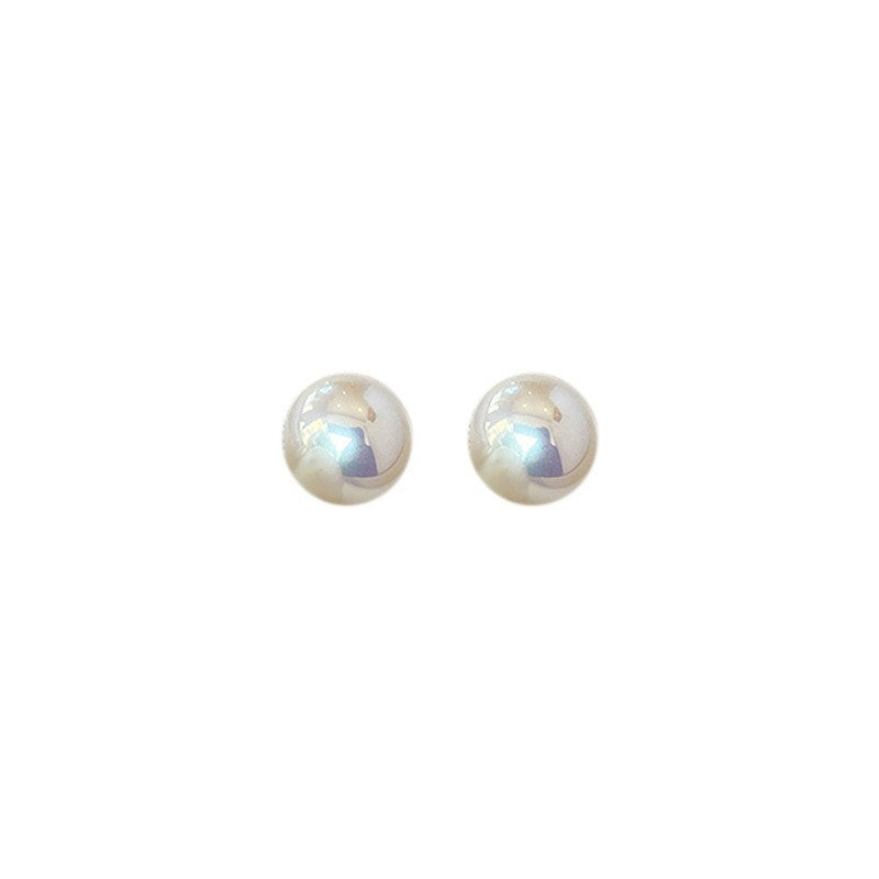 Bread Pearl Female Sier Needle High-grade Light Luxury Shell Pearls Stud Earrings