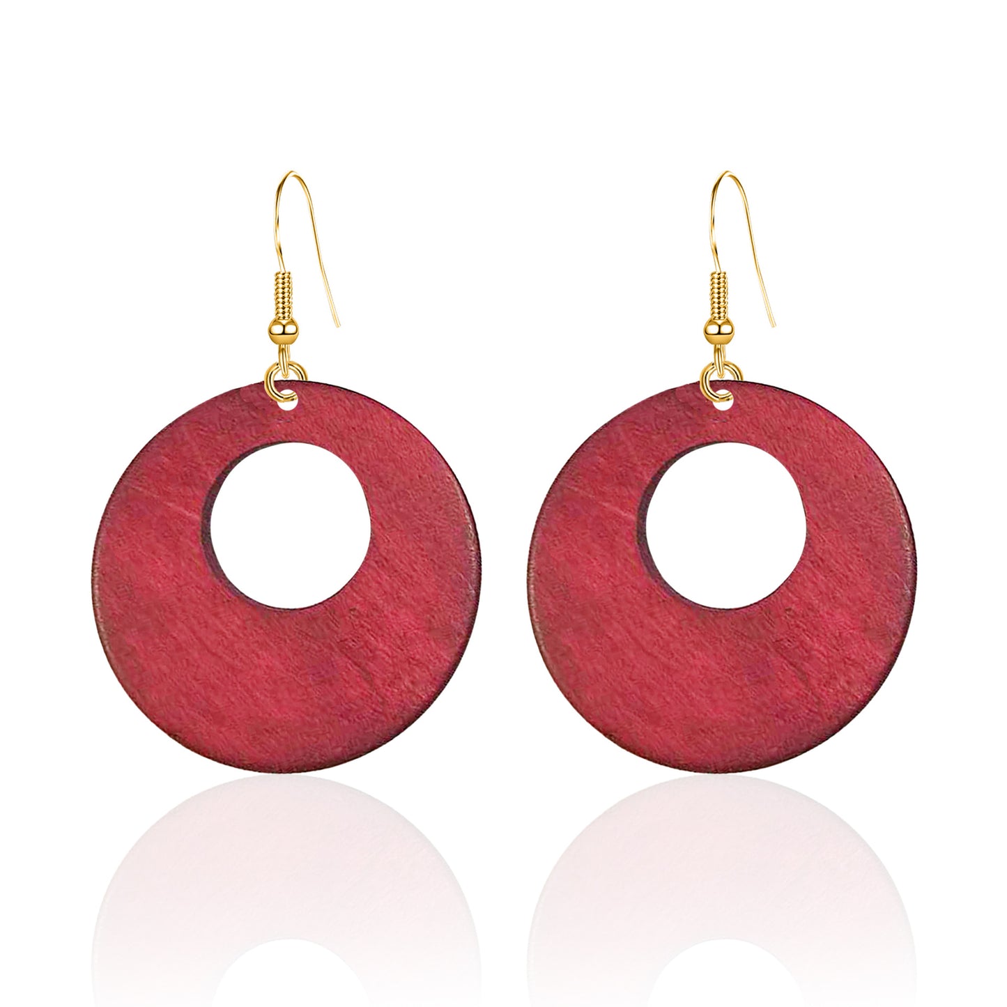 Fashion Exaggerated Personalized Round Wood Large Earrings