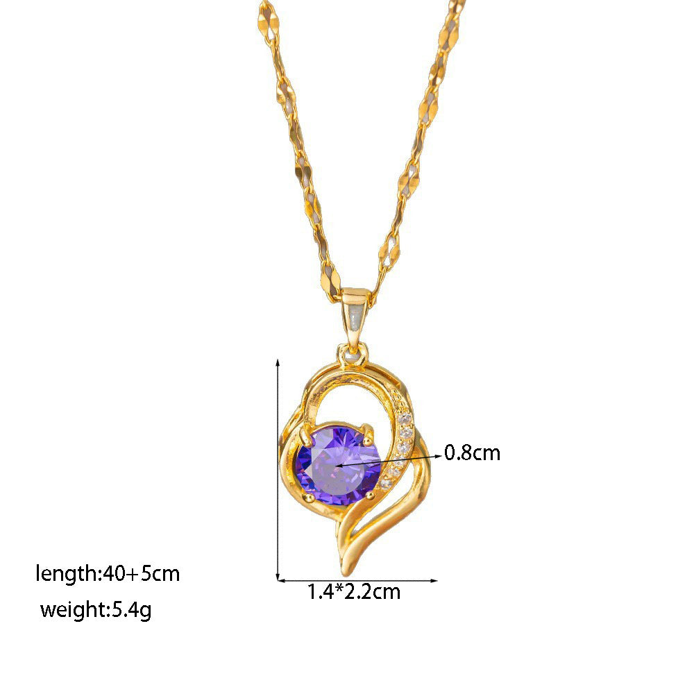 Women's Micro Inlaid Zircon Sun Star Moon Zodiac Clavicle Necklace
