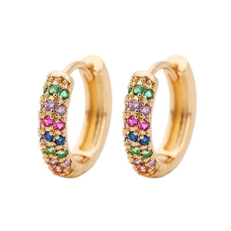 Copper Micro Inlay Full Diamond Mini Ear Buckle