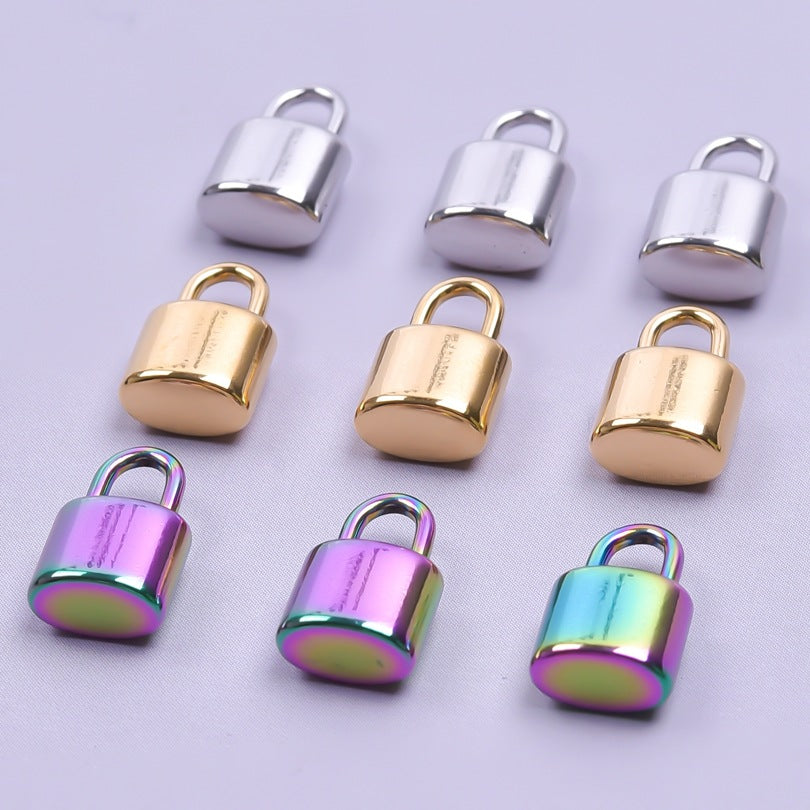 Handmade Metal Material Lock Steel Color Pendants