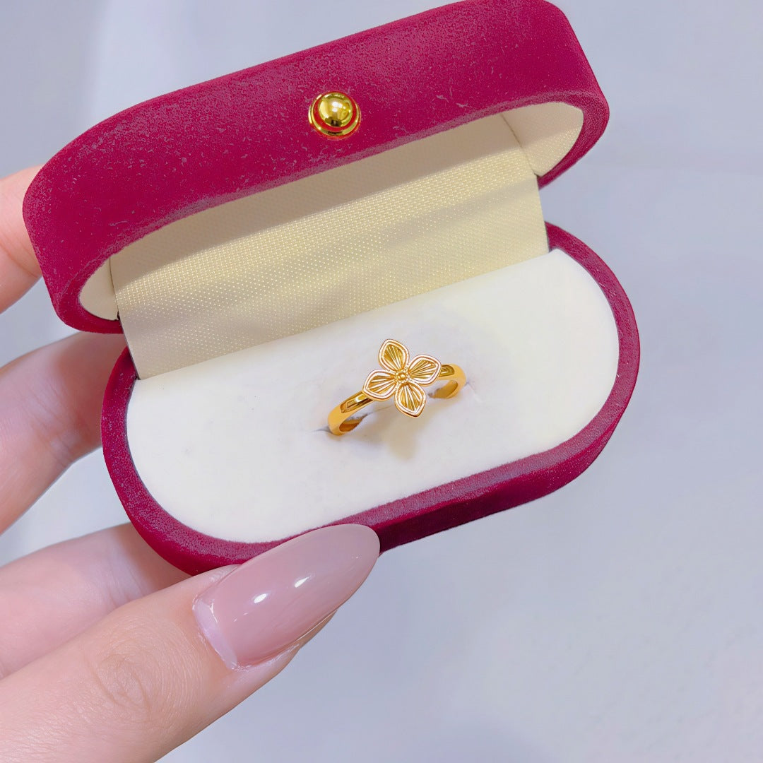 Women's Alluvial Gold Retro Affordable Luxury Design Brass Plated Fashion Ring