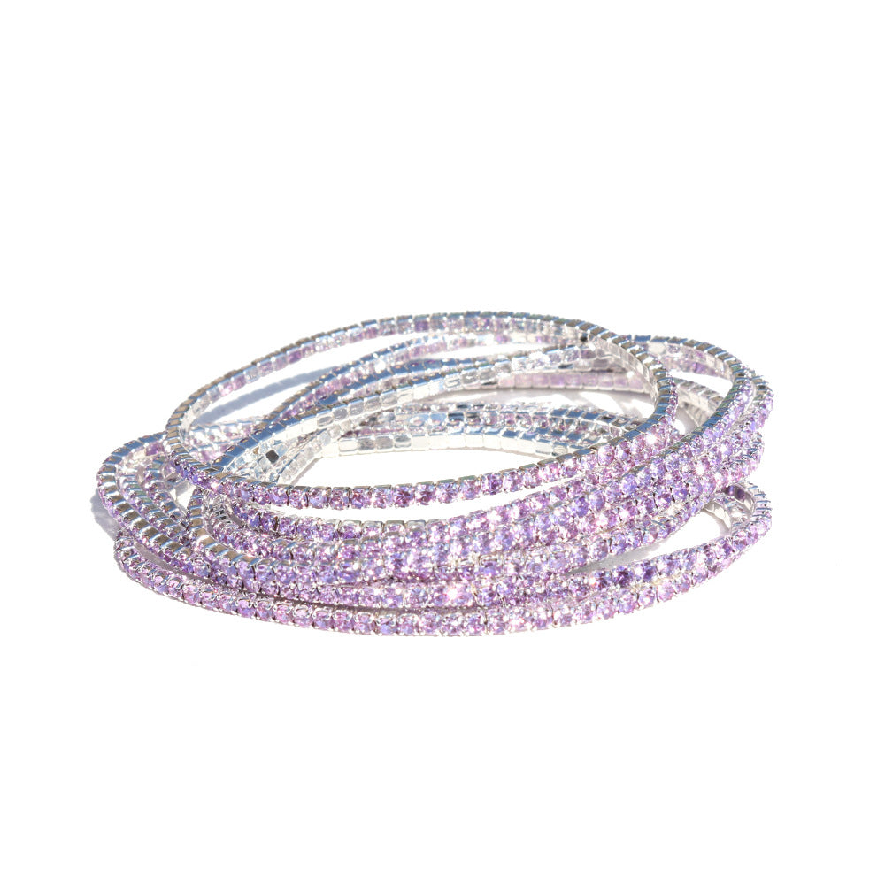 Diamond Claw Chain Colorful Crystals Simple Bracelets