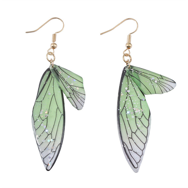 Fashion Special Artificial Butterfly Wings Creative Pattern Earrings