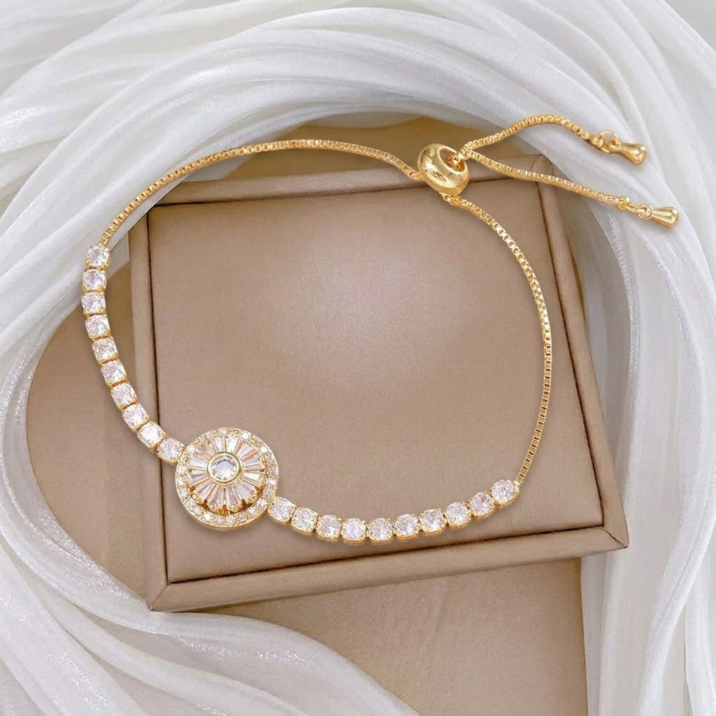 Design Rotating Bauhinia Zircon Flower Gas Clavicle Chain Necklace