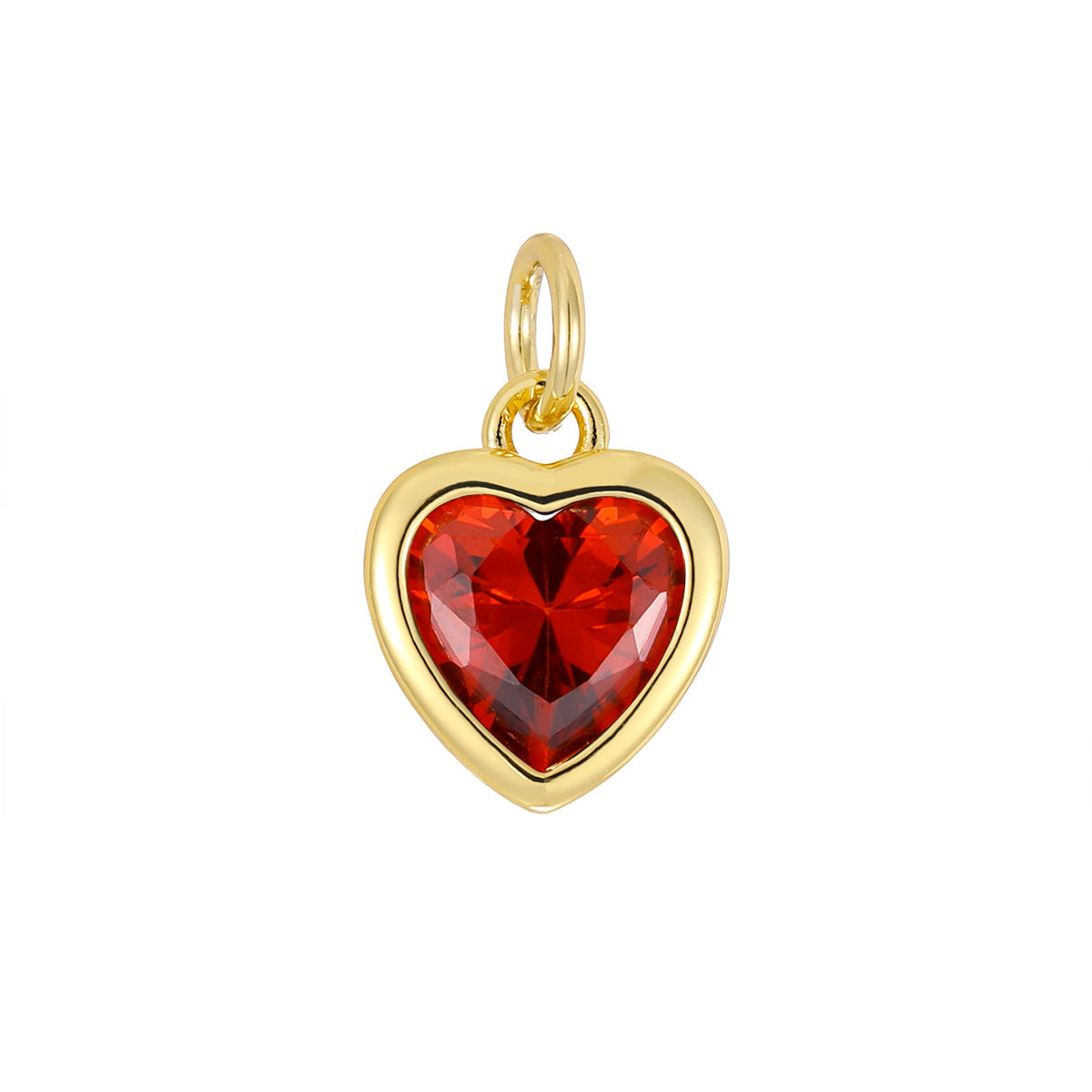 Love Gold Zircon Peach Heart Handmade High Pendants