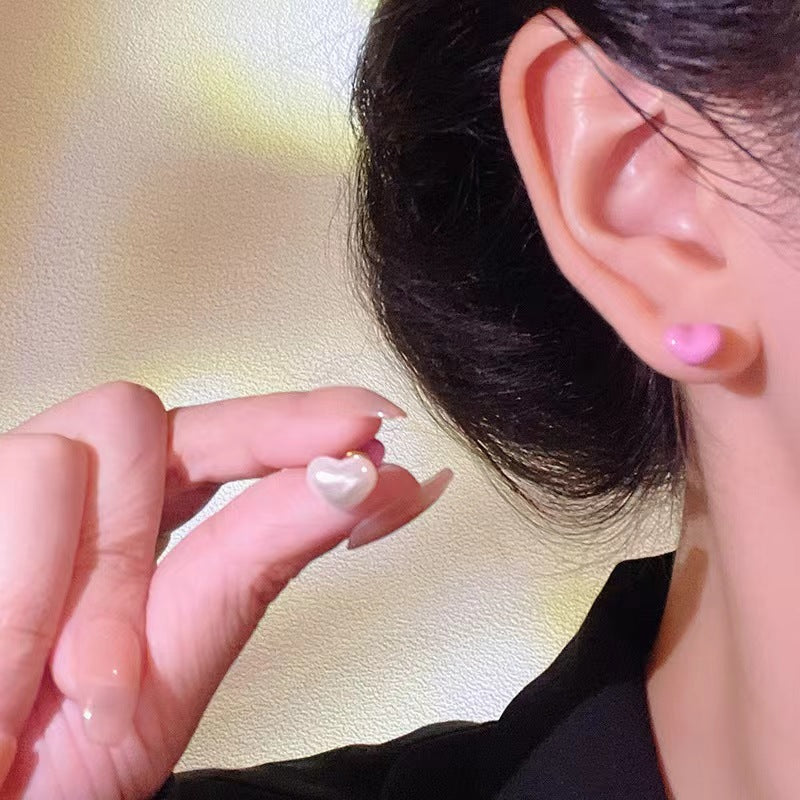 Double-sided Love Design High-grade Dopamine Female Affordable Luxury Stud Earrings
