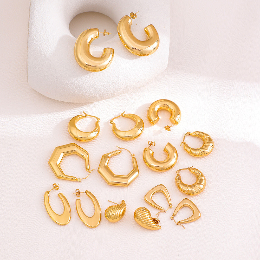 Women's Shaped Tube Style Light Luxury Fashion Simple Luxurious Earrings