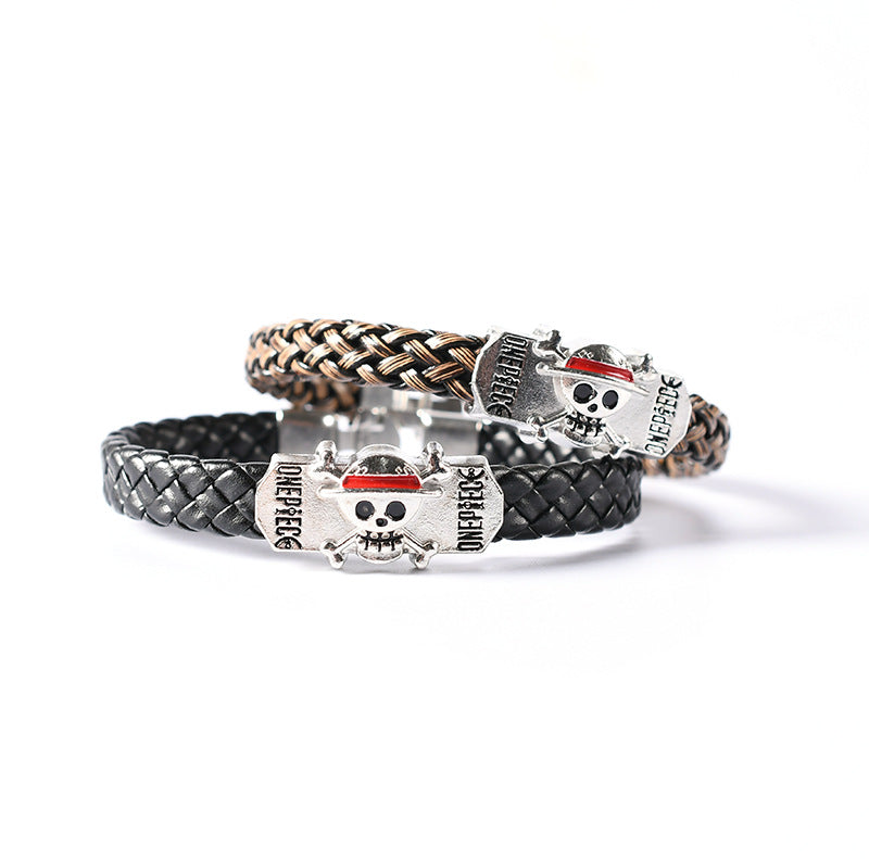 Anime Pirate Skull Alloy Creative Weaving Bracelets